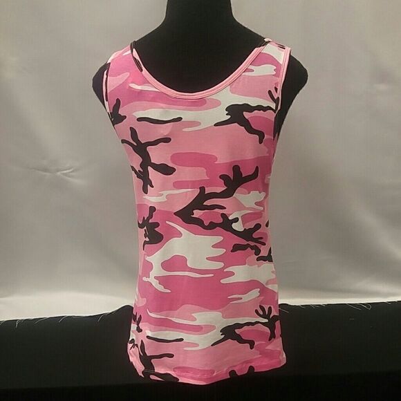 ROTHCO WOMEN'S PINK CAMO STRETCH TANK TOP. - Picture 2 of 4